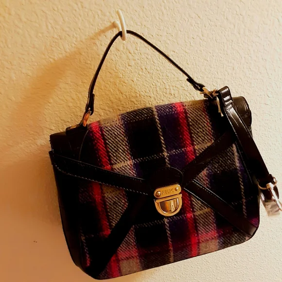 Relic By Fossil Purple Pink Plaid Shoulder & Hand Bag NWOT - Picture 13 of 16